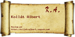 Kollát Albert névjegykártya