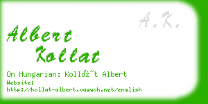 albert kollat business card